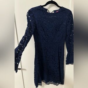 Betsey Johnson Navy Floral Lace Dress